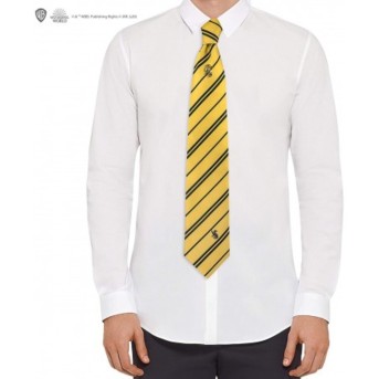 Corbata Deluxe Hufflepuff Con Broche - Harry Potter 2