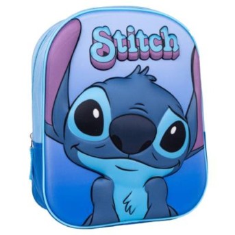 Mochila Infantil Stitch 3D Azul