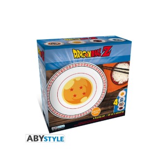Set 4 platos emblemas - Dragon Ball