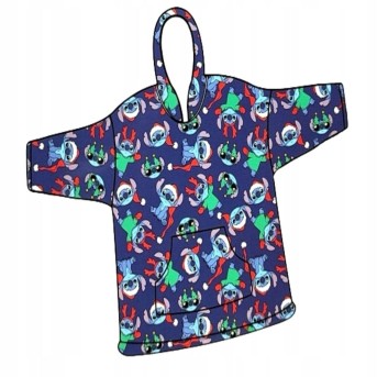 PONCHO OVERSIZE DE NAVIDAD STITCH ADULTO